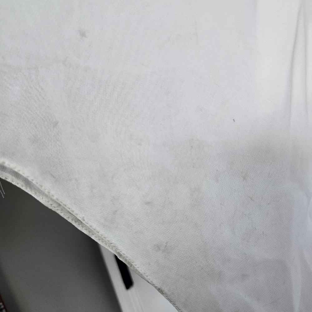 Tara Keely lace applique sheer ivory chiffon flowy wedding dress sz Small 2/4 - Picture 11 of 16